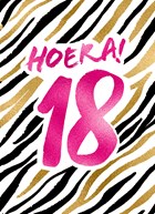 Verjaardagskaart Hoera 18 meisje vrouw